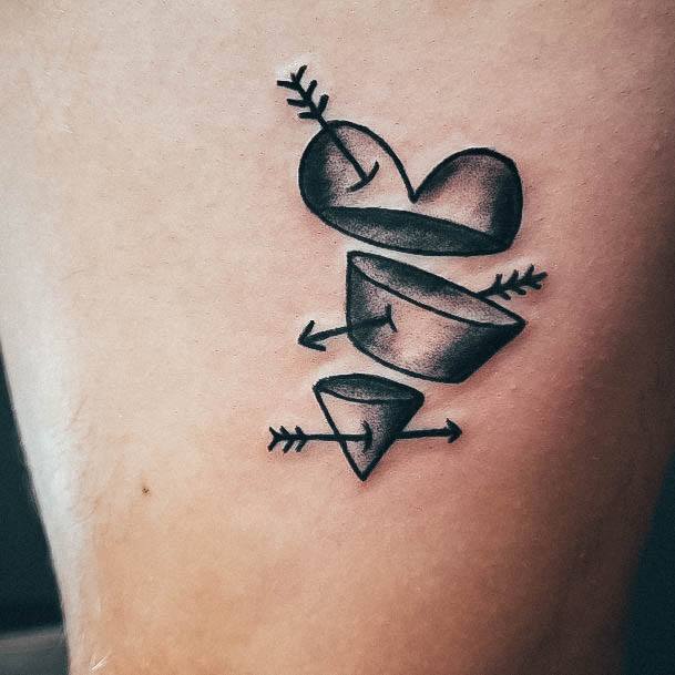 Stellar Body Art Tattoo For Girls Broken Heart