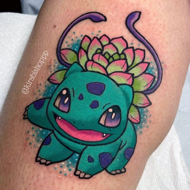 Stellar Body Art Tattoo For Girls Bulbasaur