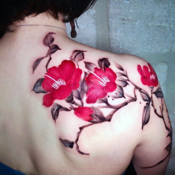 Stellar Body Art Tattoo For Girls Camellia