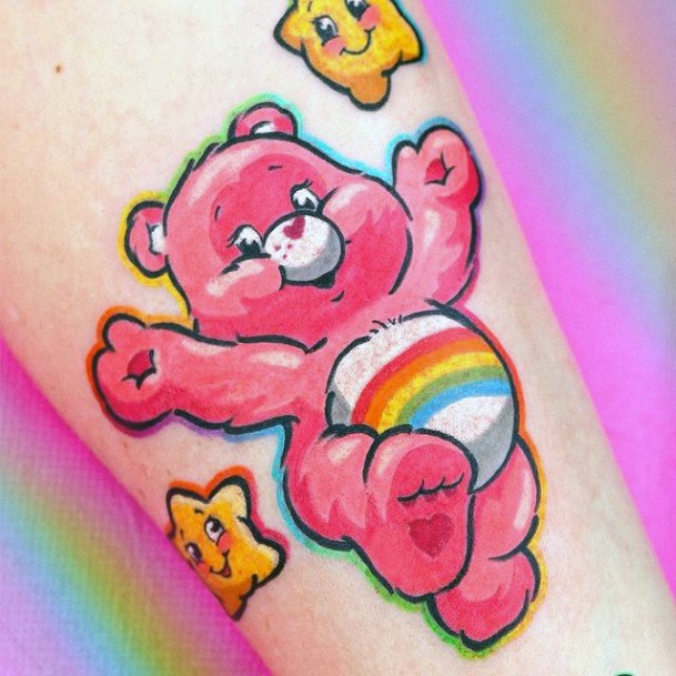 Stellar Body Art Tattoo For Girls Carebears