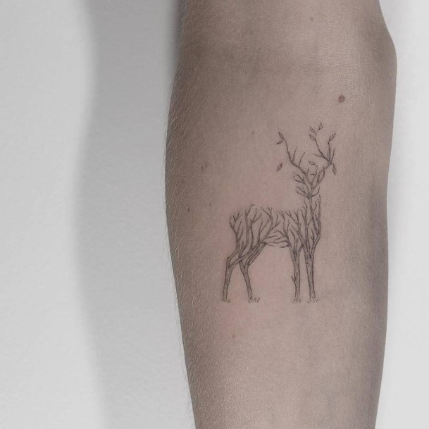 Stellar Body Art Tattoo For Girls Caribou Reindeer