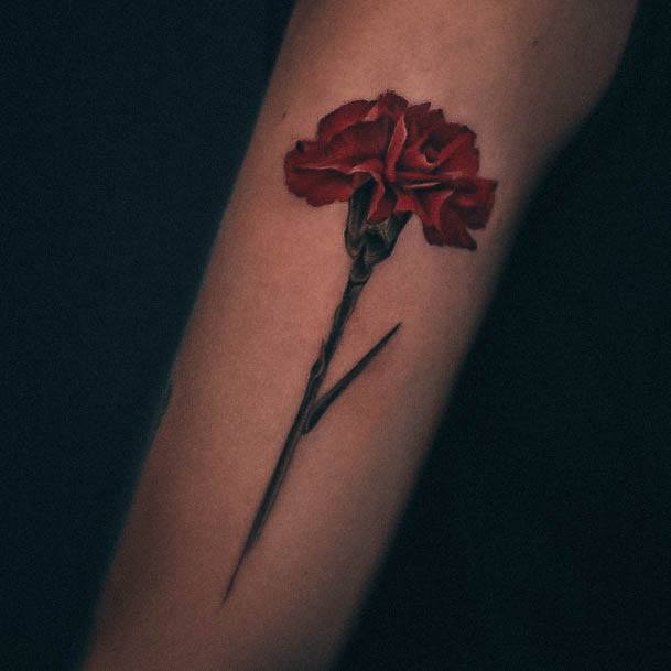 Stellar Body Art Tattoo For Girls Carnation