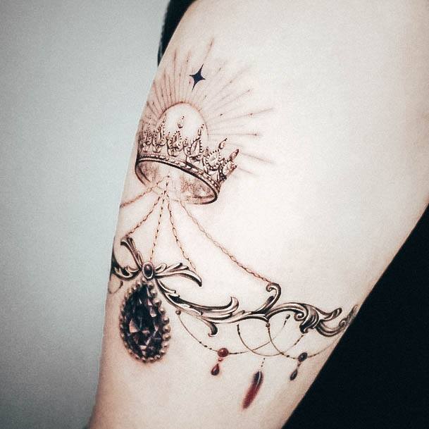 Stellar Body Art Tattoo For Girls Chandelier