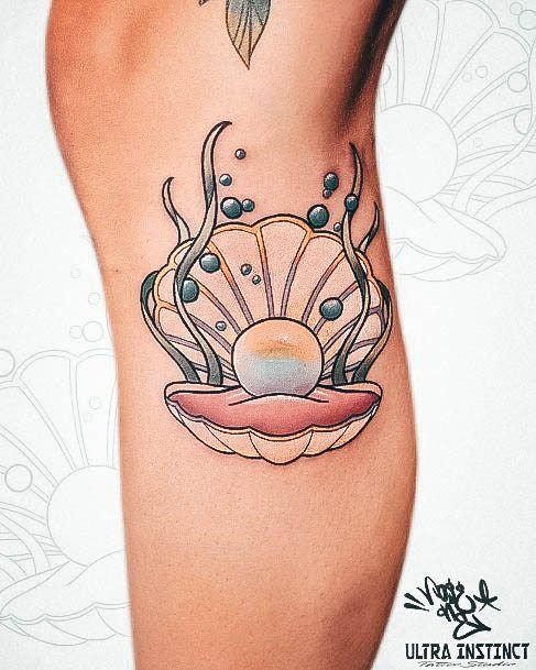 Stellar Body Art Tattoo For Girls Clam