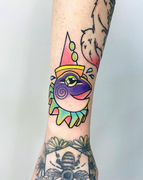 Stellar Body Art Tattoo For Girls Clown