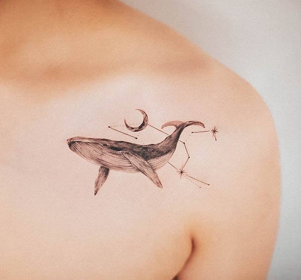 Stellar Body Art Tattoo For Girls Constellation