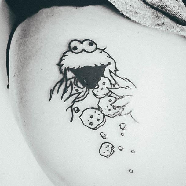 Stellar Body Art Tattoo For Girls Cookie Monster