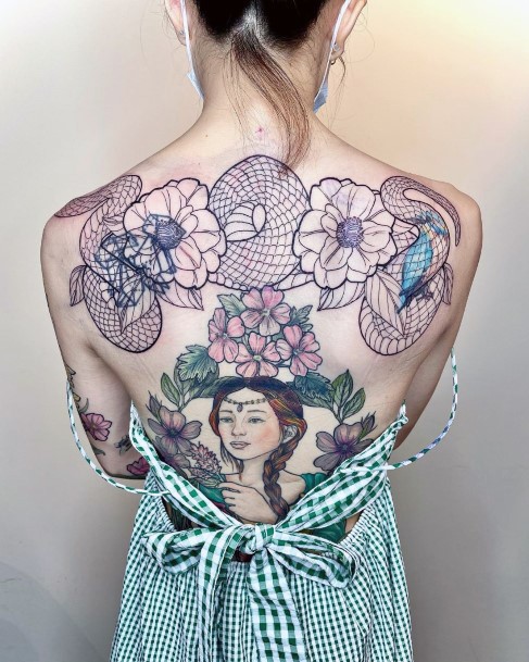 Stellar Body Art Tattoo For Girls Cover Up