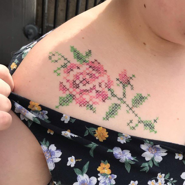 Stellar Body Art Tattoo For Girls Cross Stitch