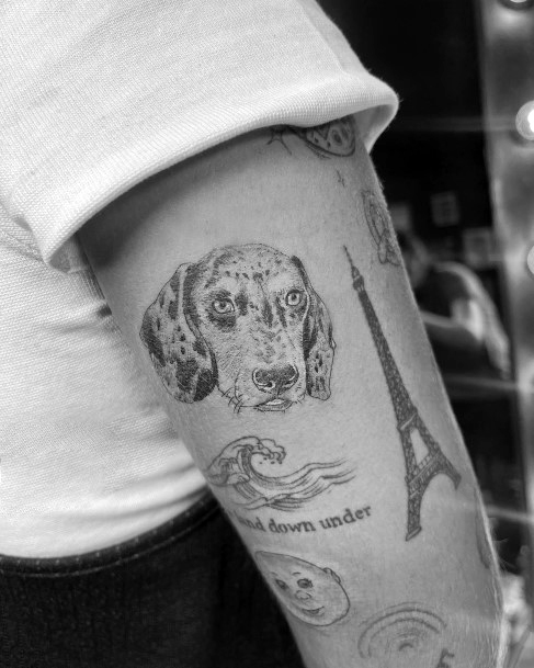 Stellar Body Art Tattoo For Girls Dachshund