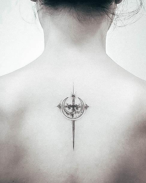 Stellar Body Art Tattoo For Girls Dagger
