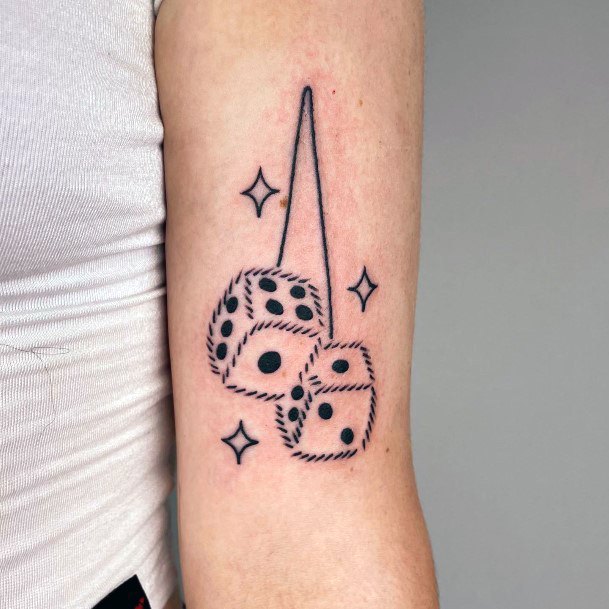 Stellar Body Art Tattoo For Girls Dice