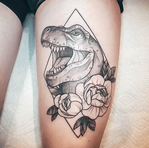 Stellar Body Art Tattoo For Girls Dinosaur