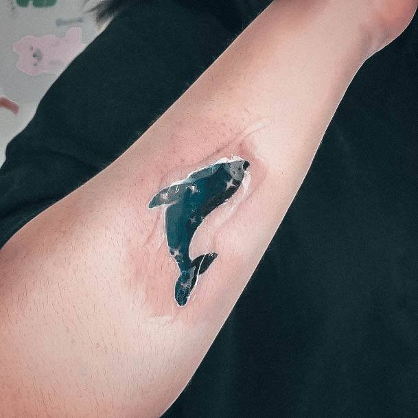 Stellar Body Art Tattoo For Girls Dolphin