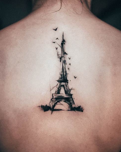 Stellar Body Art Tattoo For Girls Eiffel Tower