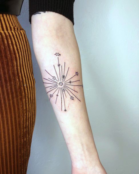Stellar Body Art Tattoo For Girls Fireworks