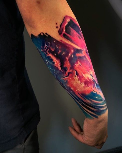 Stellar Body Art Tattoo For Girls Galaxy