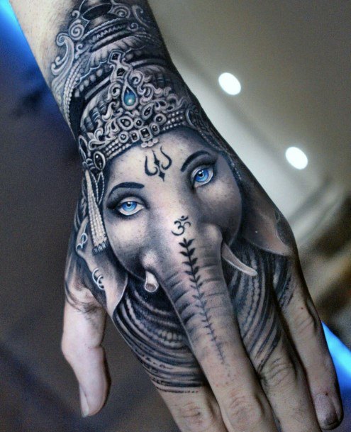 Stellar Body Art Tattoo For Girls Ganesha