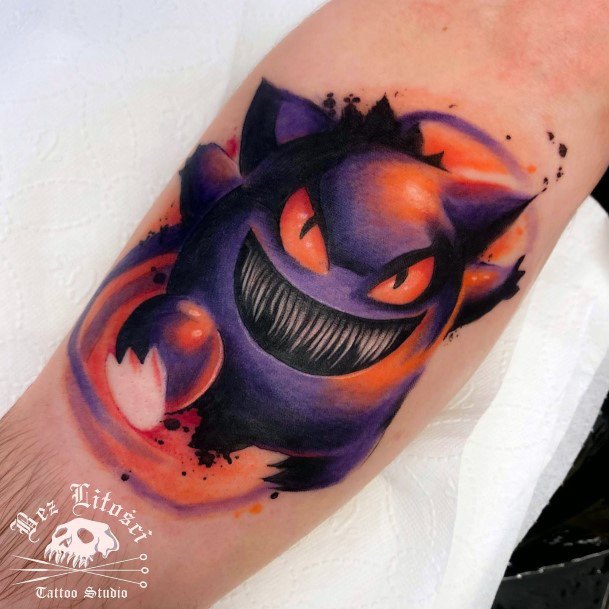 Stellar Body Art Tattoo For Girls Gengar