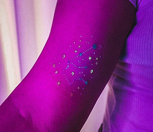 Stellar Body Art Tattoo For Girls Glow In The Dark Inner Arm