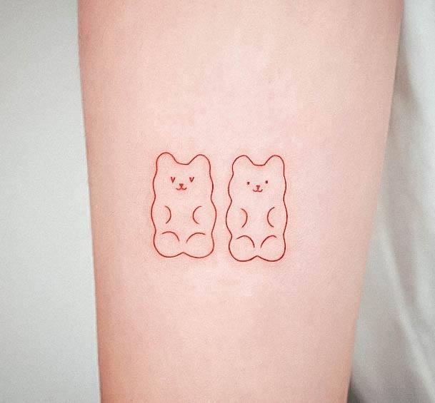 Stellar Body Art Tattoo For Girls Gummy Bear