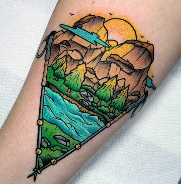 Stellar Body Art Tattoo For Girls Hiking