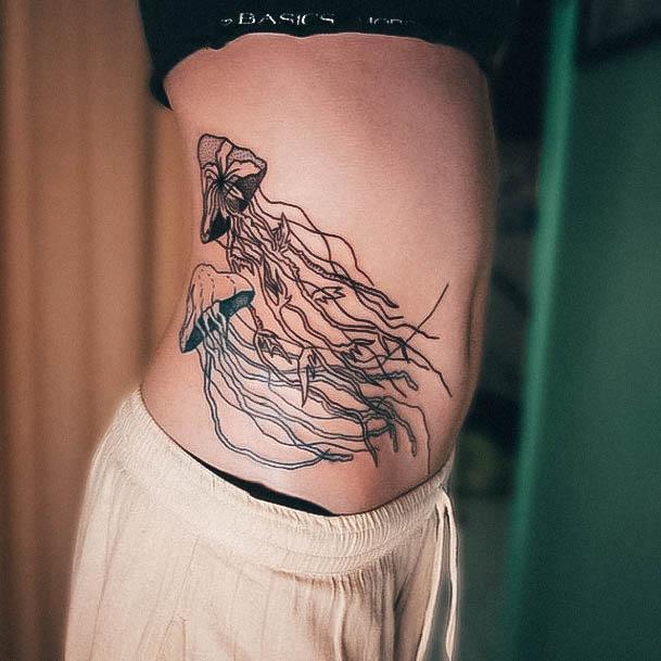 Stellar Body Art Tattoo For Girls Jellyfish