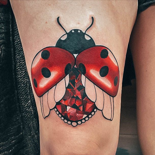 Stellar Body Art Tattoo For Girls Ladybug