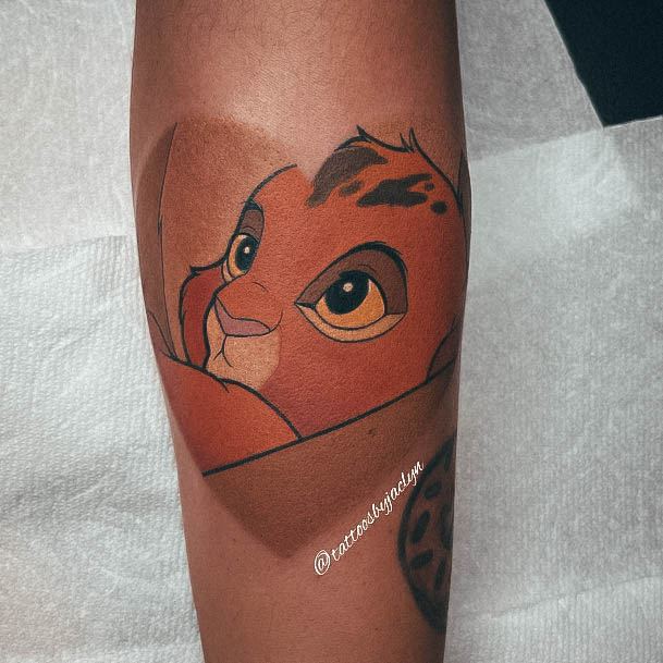 Stellar Body Art Tattoo For Girls Lion King