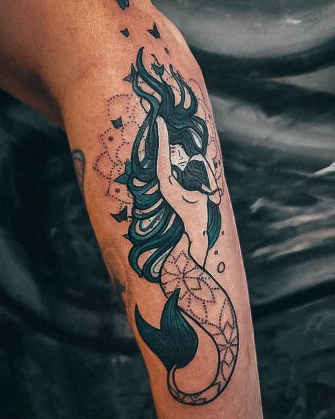 Stellar Body Art Tattoo For Girls Mermaid