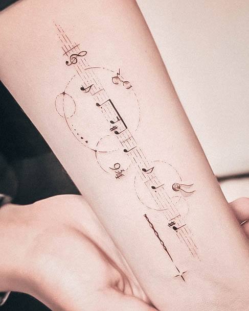 Stellar Body Art Tattoo For Girls Music