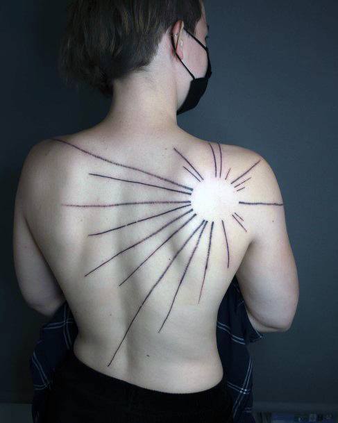 Stellar Body Art Tattoo For Girls Negative Space