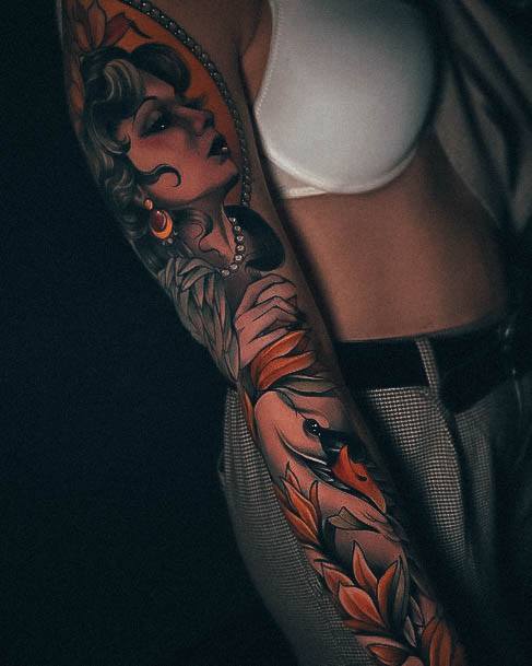 Stellar Body Art Tattoo For Girls Neo Traditional