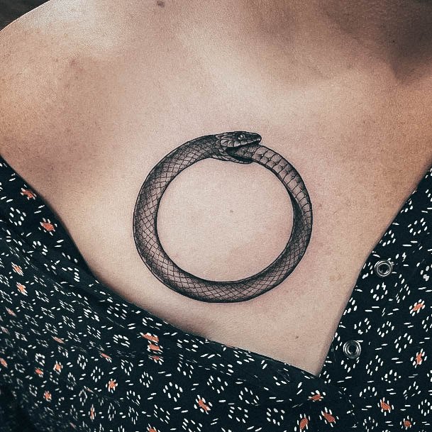 Stellar Body Art Tattoo For Girls Ouroboros