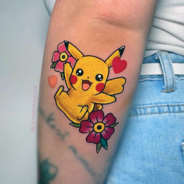 Stellar Body Art Tattoo For Girls Pikachu