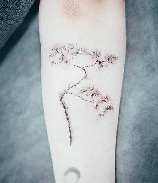 Stellar Body Art Tattoo For Girls Pine Tree