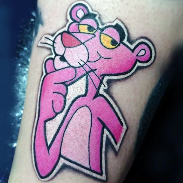 Stellar Body Art Tattoo For Girls Pink Panther