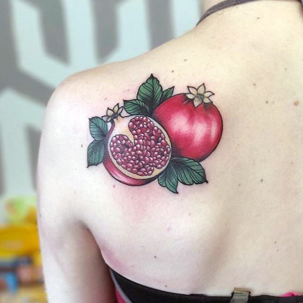 Stellar Body Art Tattoo For Girls Pomegranate