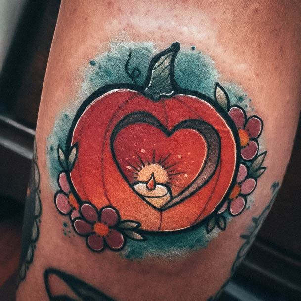 Stellar Body Art Tattoo For Girls Pumpkin