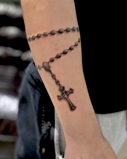 Stellar Body Art Tattoo For Girls Rosary