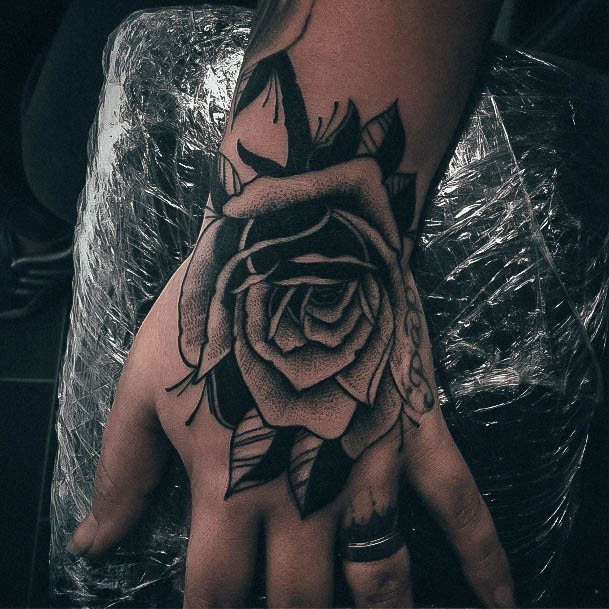 Stellar Body Art Tattoo For Girls Rose Hand