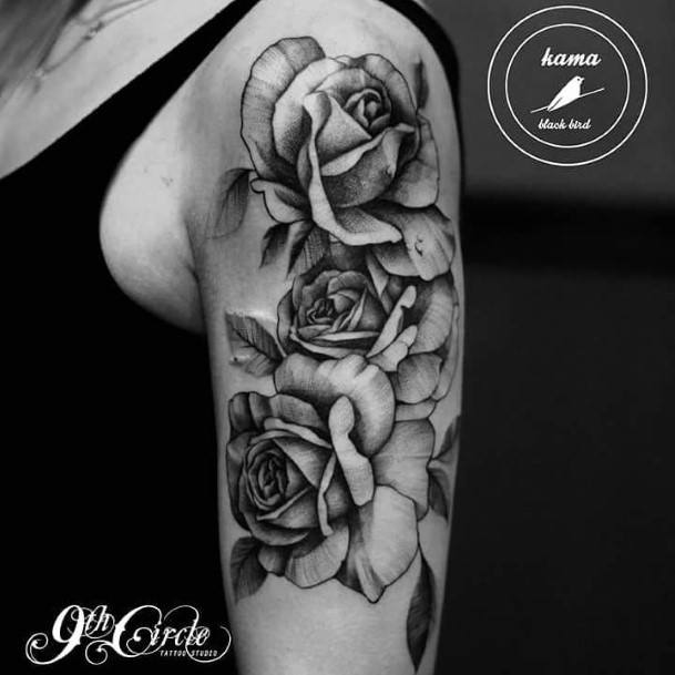 Stellar Body Art Tattoo For Girls Rose Sleeve