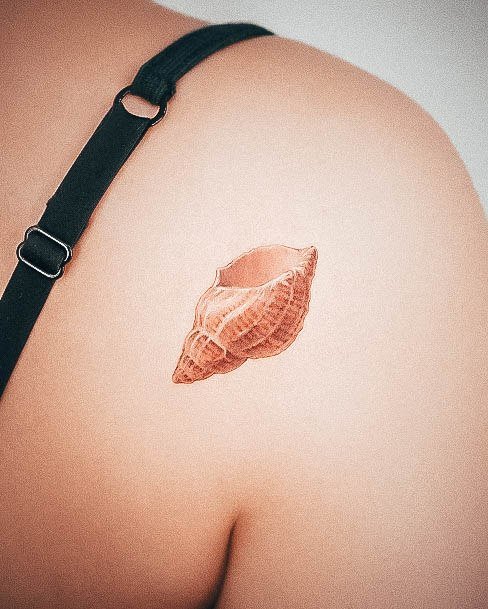 Stellar Body Art Tattoo For Girls Seashell