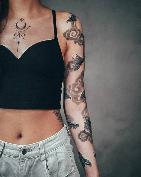 Stellar Body Art Tattoo For Girls Sexy