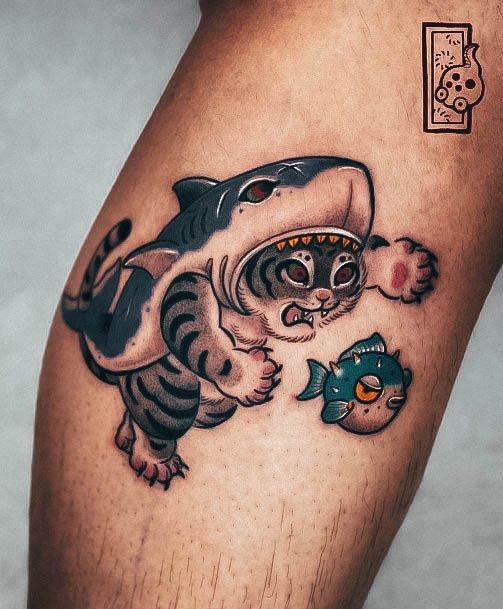 Stellar Body Art Tattoo For Girls Shark