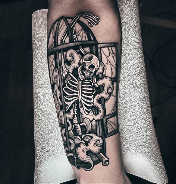 Stellar Body Art Tattoo For Girls Skeleton