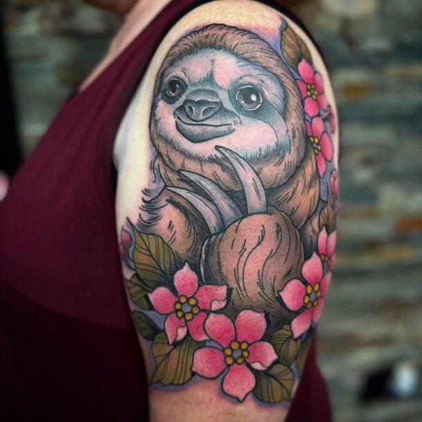 Stellar Body Art Tattoo For Girls Sloth
