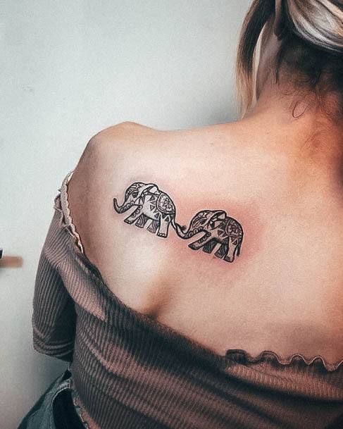 Stellar Body Art Tattoo For Girls Small Elephant