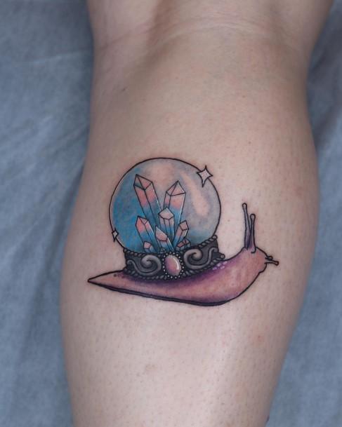 Stellar Body Art Tattoo For Girls Snail