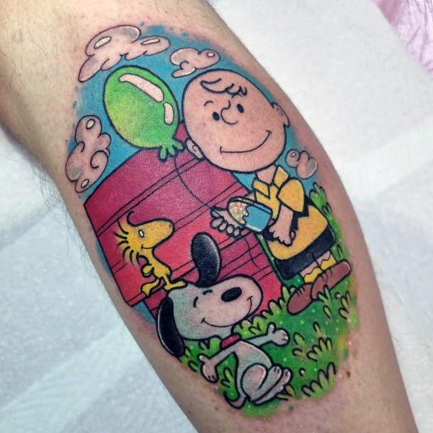 Stellar Body Art Tattoo For Girls Snoopy